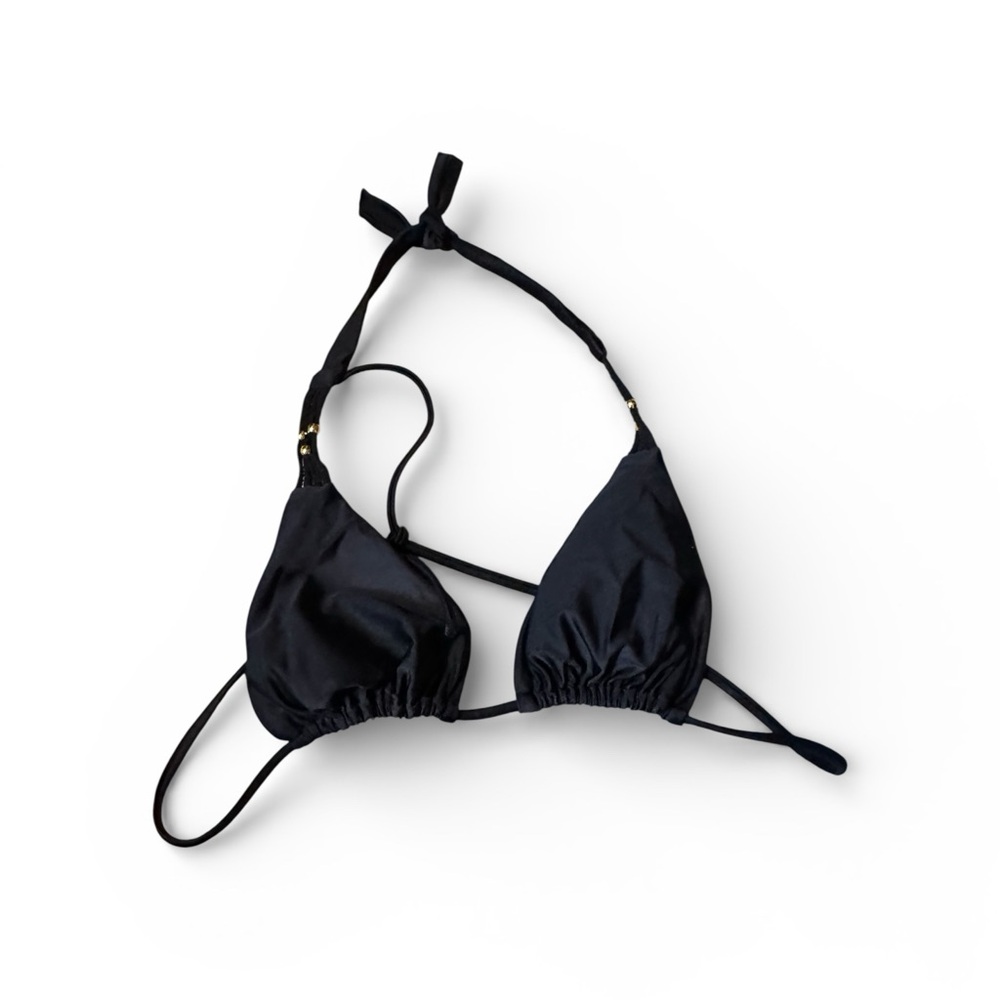 PilyQ string bikini top black large
